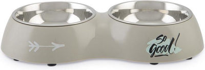 Beeztees so good - gamelle pour chien - plastique - gris - 34x17,5x5,5 cm