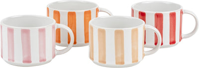 Léopold Vienne - tasse à café franca - lot de 4 - motif à rayures