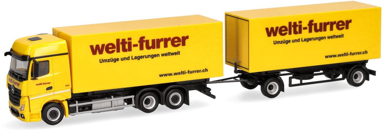 Herpa Mercedes Benz Actros Bigspace Caisses mobiles Welti-Furrer