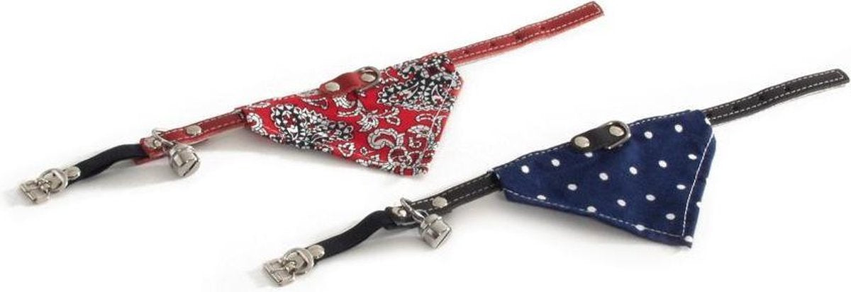 Beeztees - collier pour chat - incl. cloche + tissu - rouge - 32x1x0,2 cm