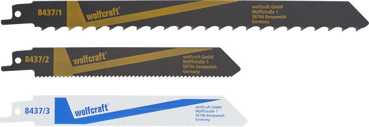 Wolfcraft - lames de scie alternative - jeu de 3 pièces pour scie alternative - 8437000