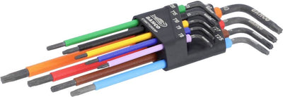 Bahco jeu de clés torx t8 - clés hexagonales t40, torx®, longues, phosphatées, colorées, métriques - 9 pièces - c1997torx 9p