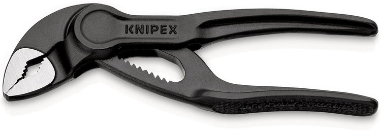 Pince multiprise et tuyaux Knipex cobra® xs | longueur 100 mm | surfaces rugueuses | soulagement | gris atramenté - 87 00 100 bk