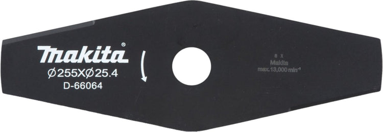 Makita couteau à gazon 2 dents acier deux dents pour faux et débroussailleuses 255 x 25,4 mm (d-66064)