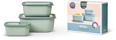 Mepal - coffret de conservation alimentaire multi bols cirqula - 750 + 1500 + 3000 ml - rectangulaire - sauge du nord