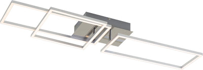 Briloner frame - plafonnier - dimmable par étapes - inclinable - lumière blanc chaud - plafonnier avec fonction mémoire - argent - 92,8 x 26 x 9,6 cm