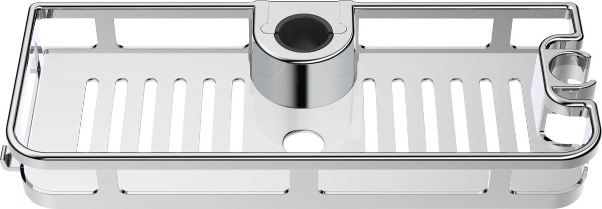 Wenko support de douche libertà chrome 28x12cm - support de douche sans perçage - panier de douche