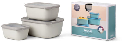 Mepal - coffret de conservation multi bols cirqula - 750 + 1500 + 3000 ml - rectangulaire - blanc nordique
