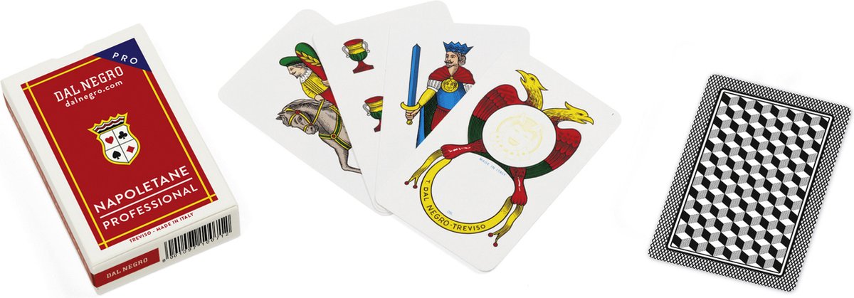 Cartes à jouer napoletane 82 mm PVC rouge 41 pièces