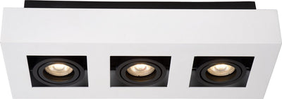 Lucide xirax - spot de plafond (plafonnier) - led dim to warm - gu10 - 3x5w 2200k 3000k - blanc