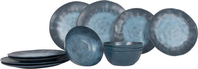 Vaisselle Gimex Stone Line - bleu foncé - 12 pièces