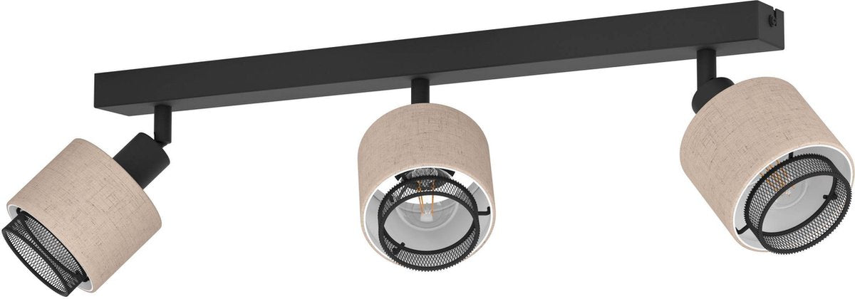 Spot Eglo Rosley - E14 - 43 cm - noir beige - textile
