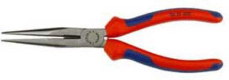 Pince plate Knipex avec pince coupante latérale (pince téléphonique) | longueur 200 mm | poignées multi-composants | noir atramenté - 26 12 200 sb