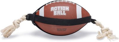 Beeztees ballon de rugby d'action avec corde - jouet pour chien - caoutchouc - marron - 21,5x21,5x15cm
