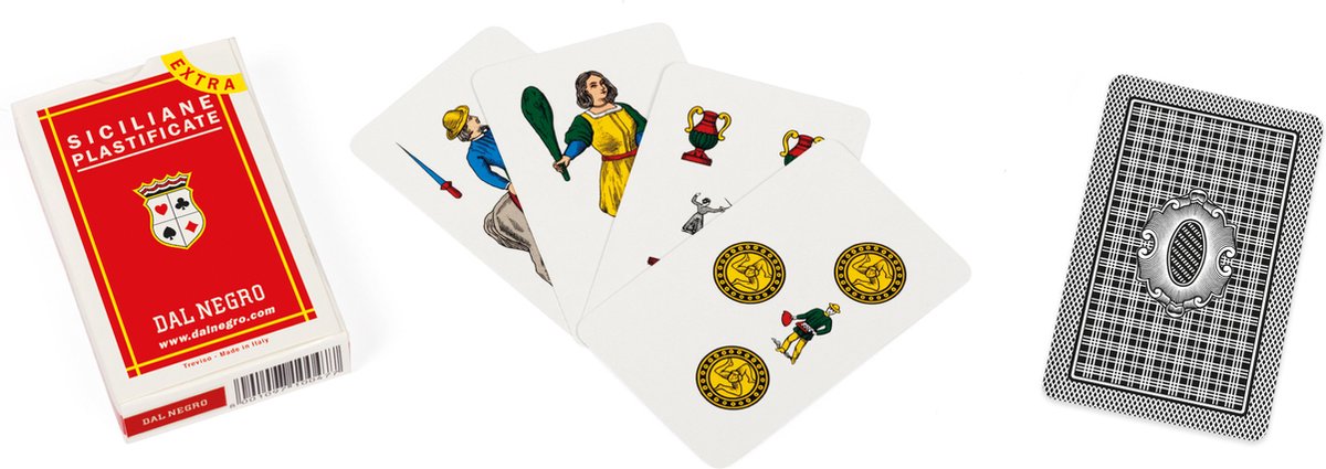 Cartes à jouer Siciliane extra carton rouge 41 pièces