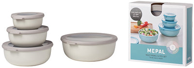 Mepal - coffret de conservation multi bols cirqula - 350 + 750 + 1250 + 2250 ml - rond - blanc nordique