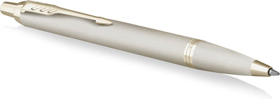 Stylo à bille Parker im monochrome | encre bleue | finition et détails couleur champagne | point moyen | avec coffret cadeau