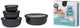 Mepal - coffret de conservation alimentaire cirqula multi bols - 350 + 750 + 1250 + 2250 ml - rond - noir nordique