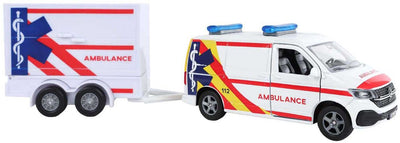 Ambulance transporteur VW Globe pour enfants avec remorque