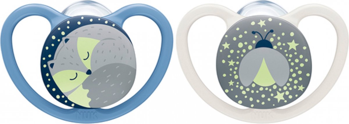 Sucette Nuk 6-18 mois bleu gris