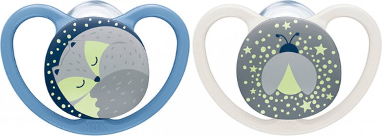 Sucette Nuk 6-18 mois bleu gris