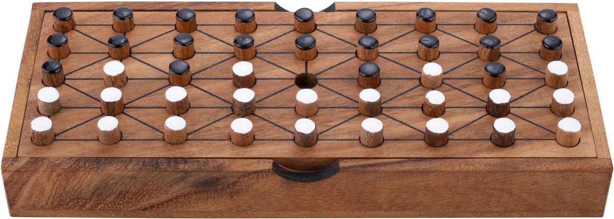 Engelhart fanorona – jeu de stratégie en bois – jeu de société classique à 2 joueurs – jeu de réflexion tactique – jeu traditionnel africain –