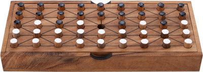 Engelhart fanorona – jeu de stratégie en bois – jeu de société classique à 2 joueurs – jeu de réflexion tactique – jeu traditionnel africain –
