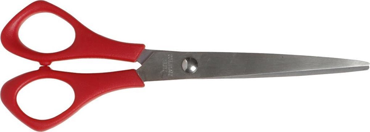 Ciseaux scolaires Creativ Company, L: 16 cm, pointus, gauchers, rouges, 1 pièce
