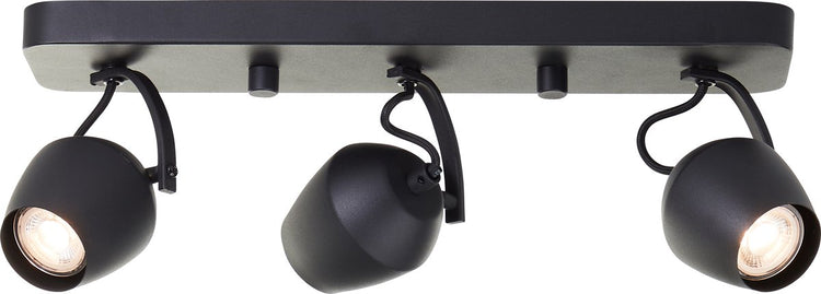 Brilliant vertino - spot de plafond - gu10 3x5w - 3000k - noir