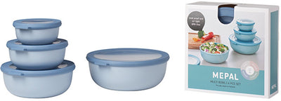 Mepal - coffret de conservation alimentaire cirqula multi bols - 350 + 750 + 1250 + 2250 ml - rond - bleu nordique