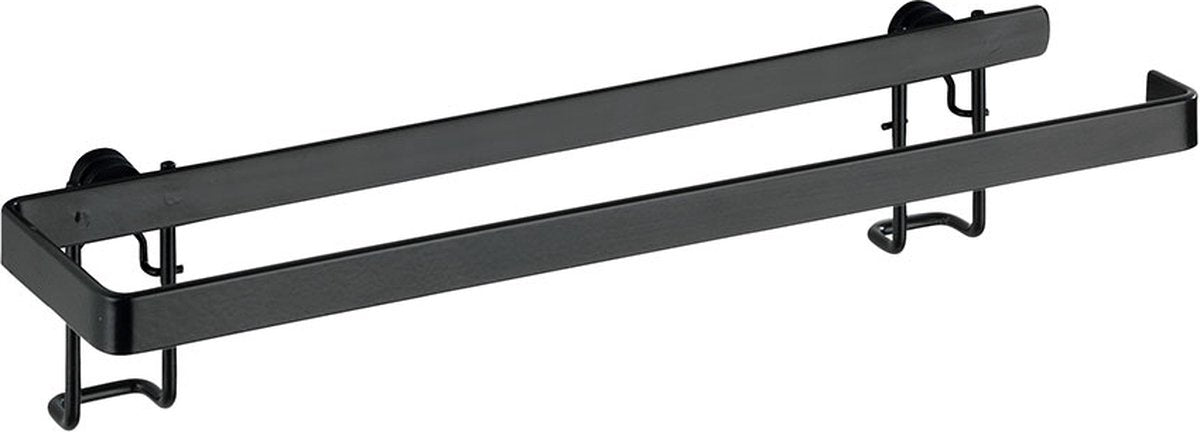 Wenko gala porte-rouleau mural acier noir 31cm - porte-papier essuie-tout mural