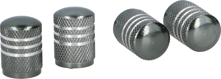 Bouchons de valve Dunlop av aluminium gris argent 4 pièces