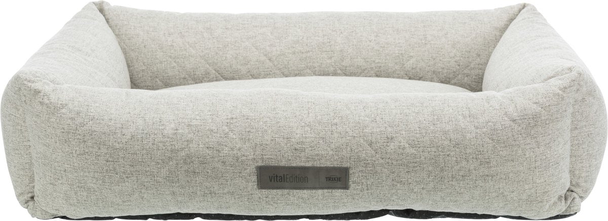 Lit pour chien Trixie - orthopédique gris clair 120x75 cm - mousse à mémoire de forme, antidérapant, housse amovible