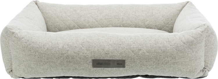 Lit pour chien Trixie - orthopédique gris clair 120x75 cm - mousse à mémoire de forme, antidérapant, housse amovible