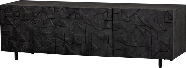 Meuble TV comptoir Woood - manguier - noir - 50x160x45