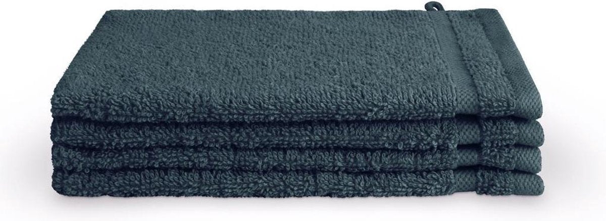 Ensemble de serviettes Byrklund - bases de bain - 4 pièces - 4x 16x21 - 100% coton - bleu foncé