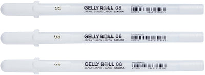 Sakura • stylo gel gelly roll 08 blanc 3 pièces