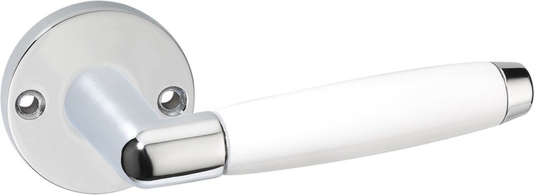 Poignée de porte Impresso - durban - pour l'intérieur - ronde - chrome - blanc - 2 pièces