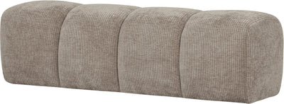 Banc de salle à manger Woood mojo 164 cm - tissu côtelé - sable foncé - 49x164x45