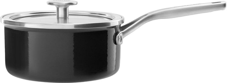Kitchenaid casserole en acier émaillé 18cm 2,0l - noir onyx - induction - sans pfas