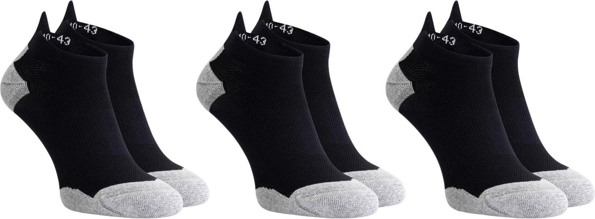 Rogelli core chaussettes de course - pack de 3 - noir gris - 36 39