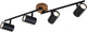 Briloner leuchten style bois - plafonnier - spots orientables - 4 lumières - gu10 - matériau : bois et métal - couleur : noir