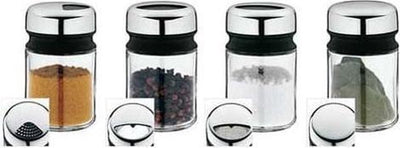Dépôt WMF - pots à épices - 4 pièces - acier inoxydable - couvercle transparent - pour herbes fraîches