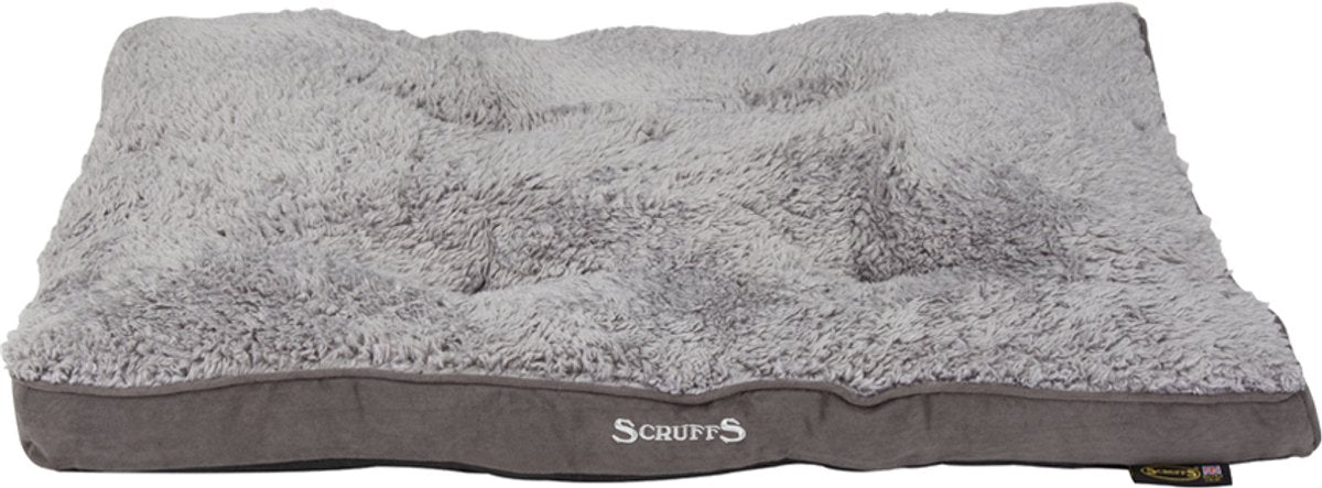Scruffs cosy - coussin pour chien confortable - avec doublure extérieure en suède imitation et doublure intérieure super douce - gris - 82 x 58 cm