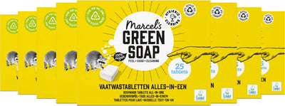 Pastilles lave-vaisselle savon vert Marcel's - 8 x 25 pièces - 200 lavages