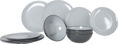 Gimex - ligne Vivid - vaisselle - gris - 12 pièces