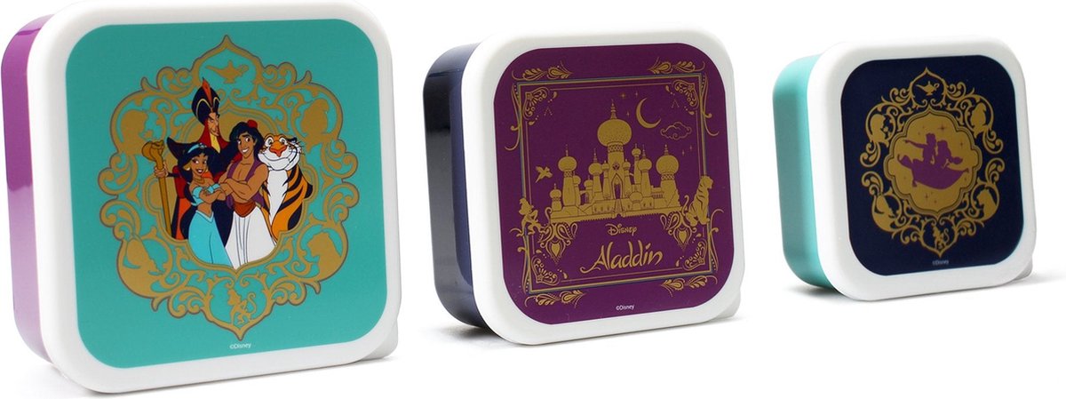 Half Moon Bay Disney - lot de trois boîtes à collations Aladdin