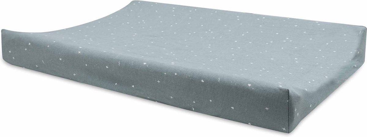 Jollein - housse de matelas à langer jersey 50x70cm - matelas à langer souple - vert d'eau scintillant