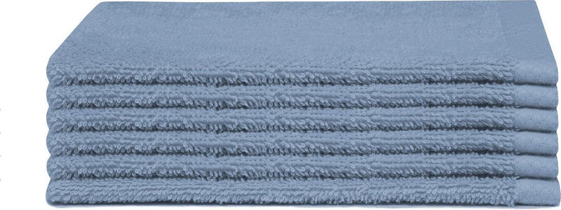 Seahorse pure - débarbouillettes - 16x21 cm - denim - lot de 6