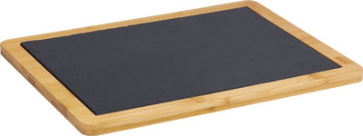 Westmark servierbrett bambou et naturschieferplatte zum anrichten, rectangulaire, fläche: 33 x 25 cm, bambou schiefer, tapas + friends, hellbraun anthracite, 69442270